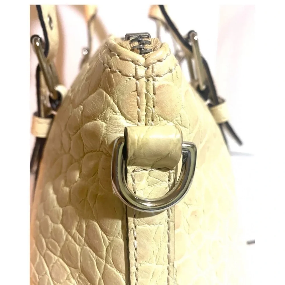 Dooney bourke Cream Croc-Embossed leather satchel Handbag